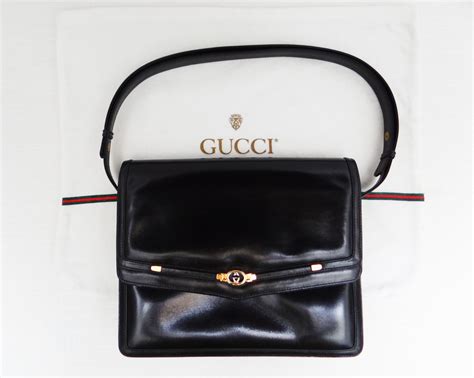 gucci vintage black bag|authentic vintage Gucci handbag.